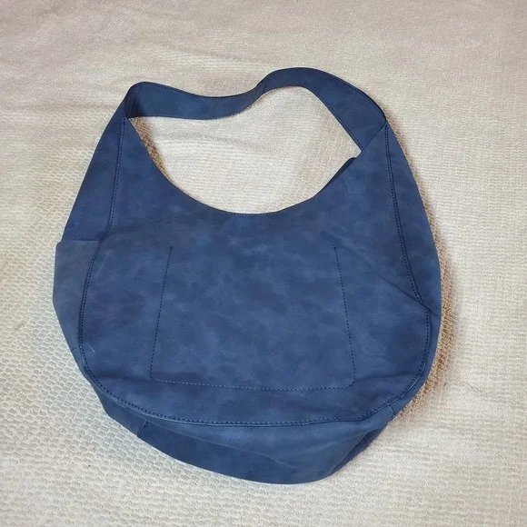 Charleston Bags Faux Suede Shoulder Bag Satchel Blue Boho Lightweight Travel - Picture 2 of 8